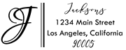 Double lines Letter J Monogram Stamp Sample